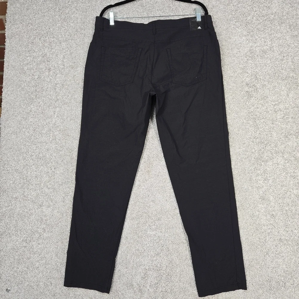 Adidas Go-To 5 Pocket Pants Mens 36x32 Black Tapered Golf lightweight stretch - Picture 2 of 10